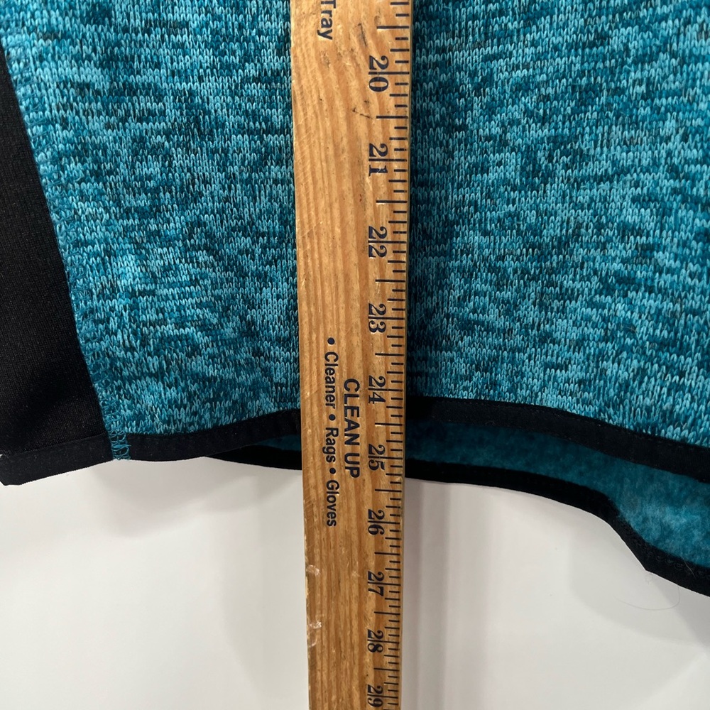Marc New York Heathered Turquoise Black Fleece Knit Zip Classic Jacket size XL - Picture 3 of 9